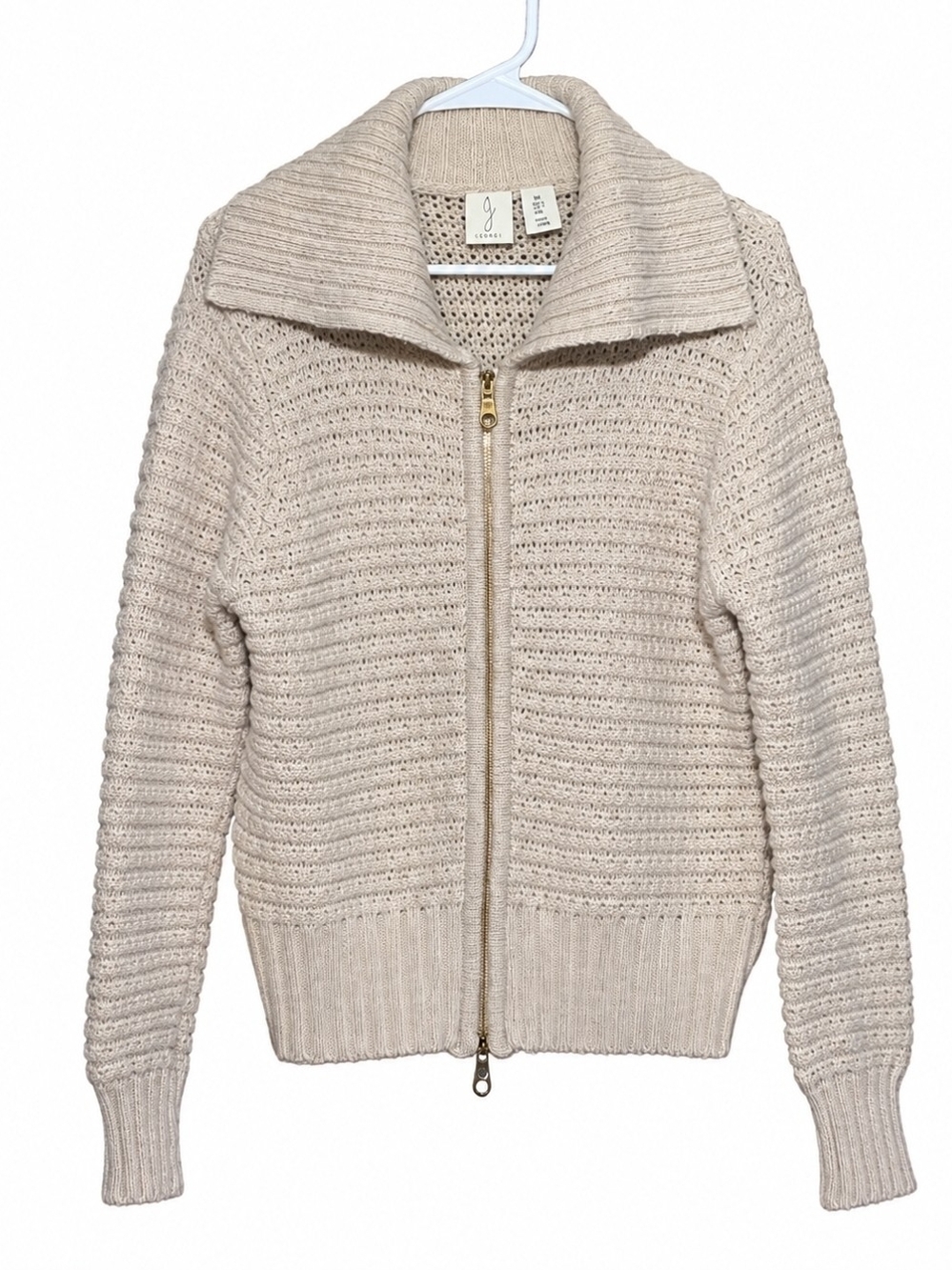 Joie Women's Cream Zip-Front Knit Cardigan